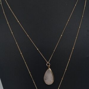 Vintage Elegant Gold & Moonstone Teardrop Necklace